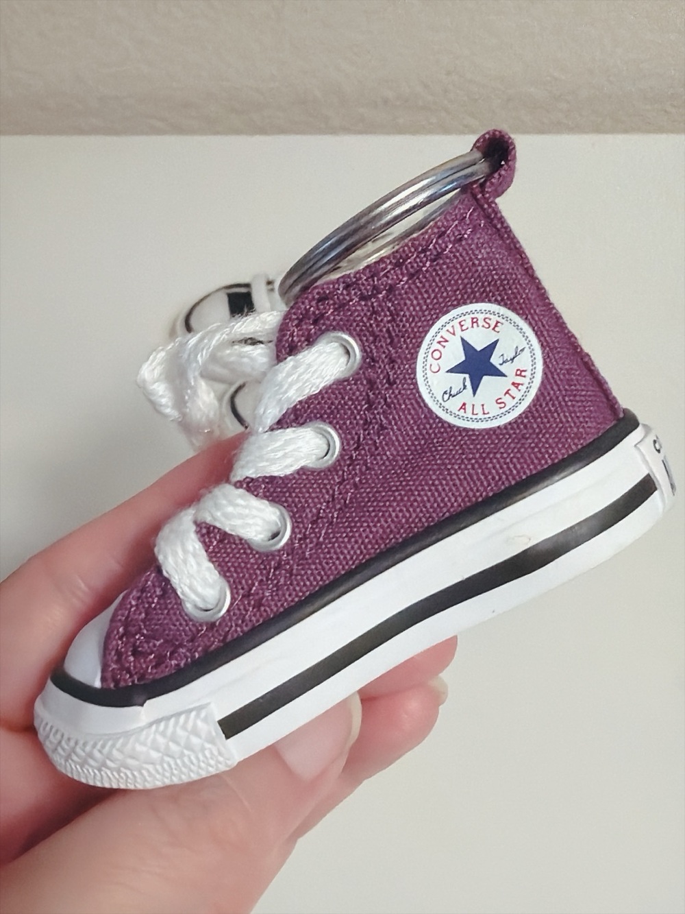 Converse All Star Mini Sneaker Keychain Purple High Top Shoe Bag Charm NEW